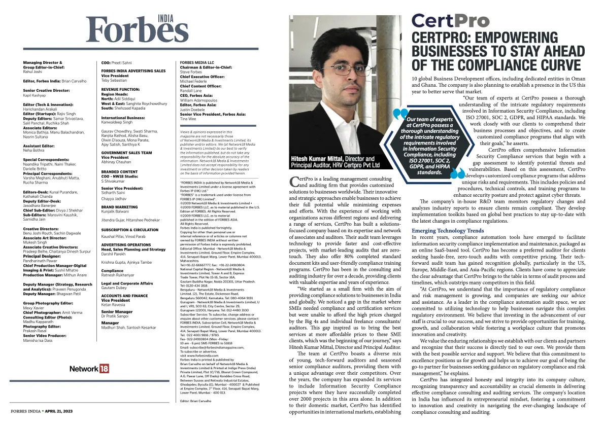 CertPro- Forbes India